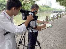 2015.09.23 接受南京依維柯車公司訪問時現場速寫余姚北濱江路街景